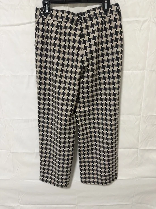 Akris Punto Black and Cream Houndstooth Wide-Leg Pants - Picture 4 of 6